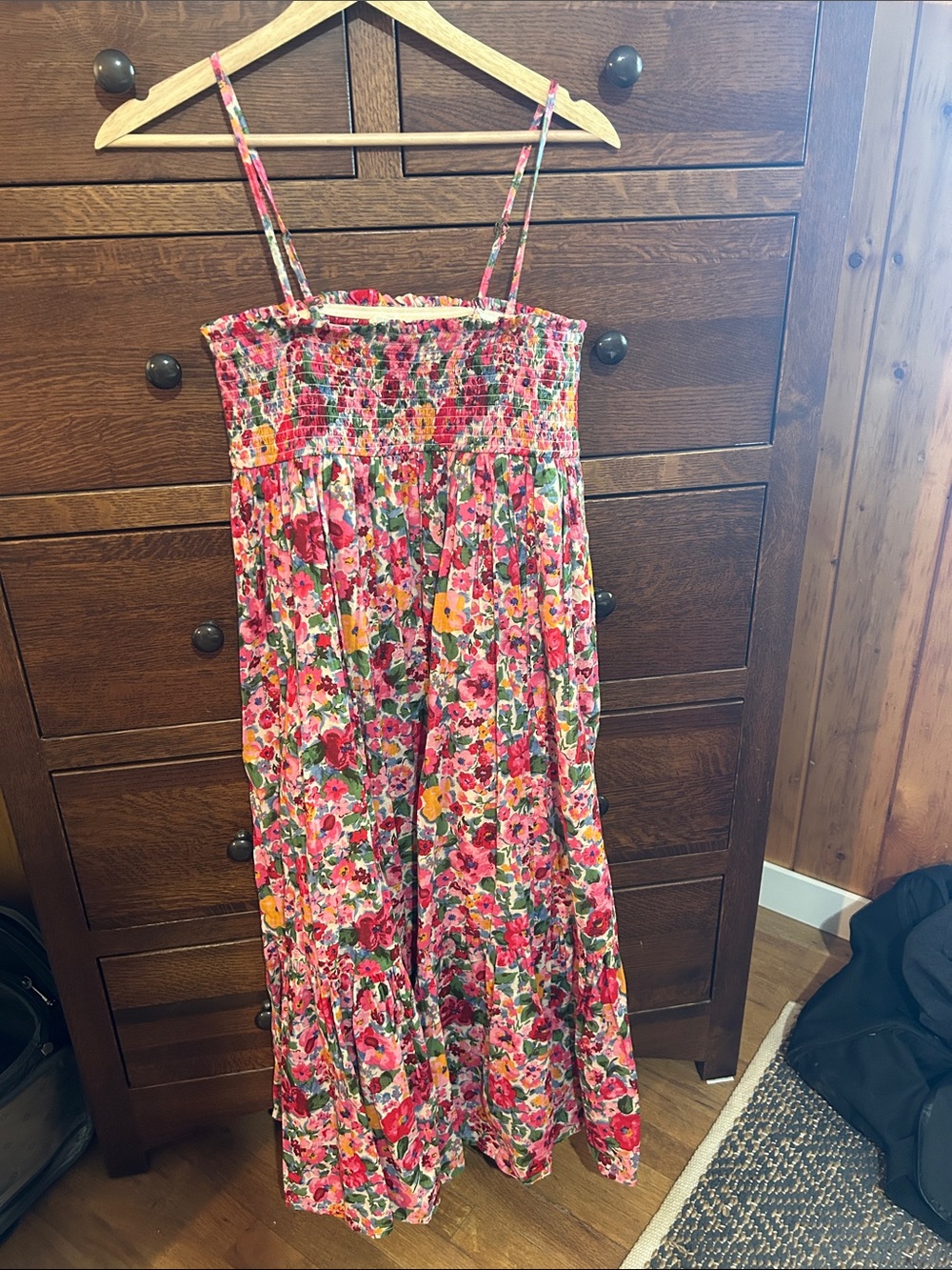 NATURAL LIFE Pink Floral Maxi Sundress with Yellow & Green Accents